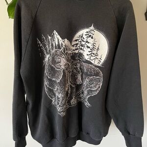 Black Bear Graphic Crewneck Sweater